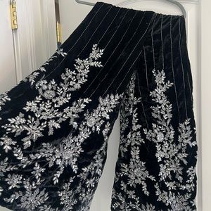 desi outfit black velvet with silver detail
